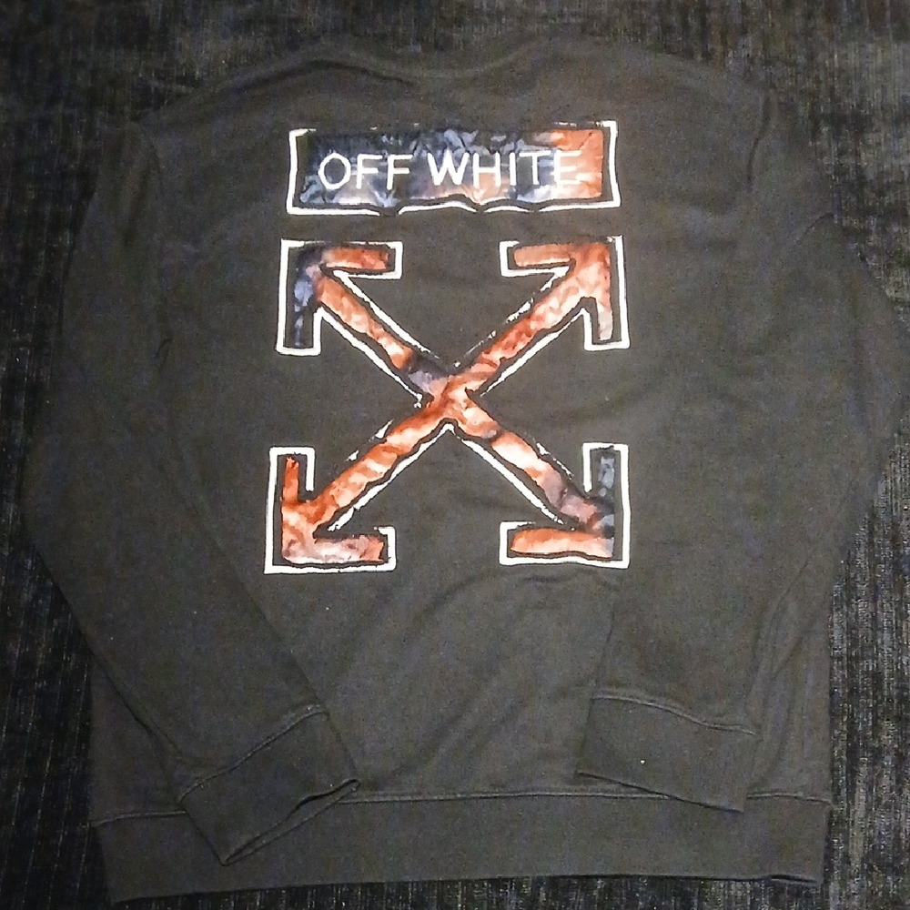 Off-White Men's Black Sweater with Graphic Arrows
